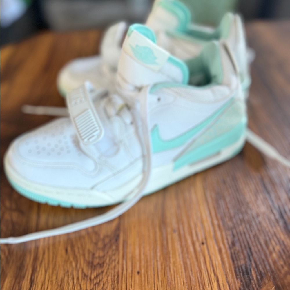 Jordan Cream and Mint High-Top Sneakers